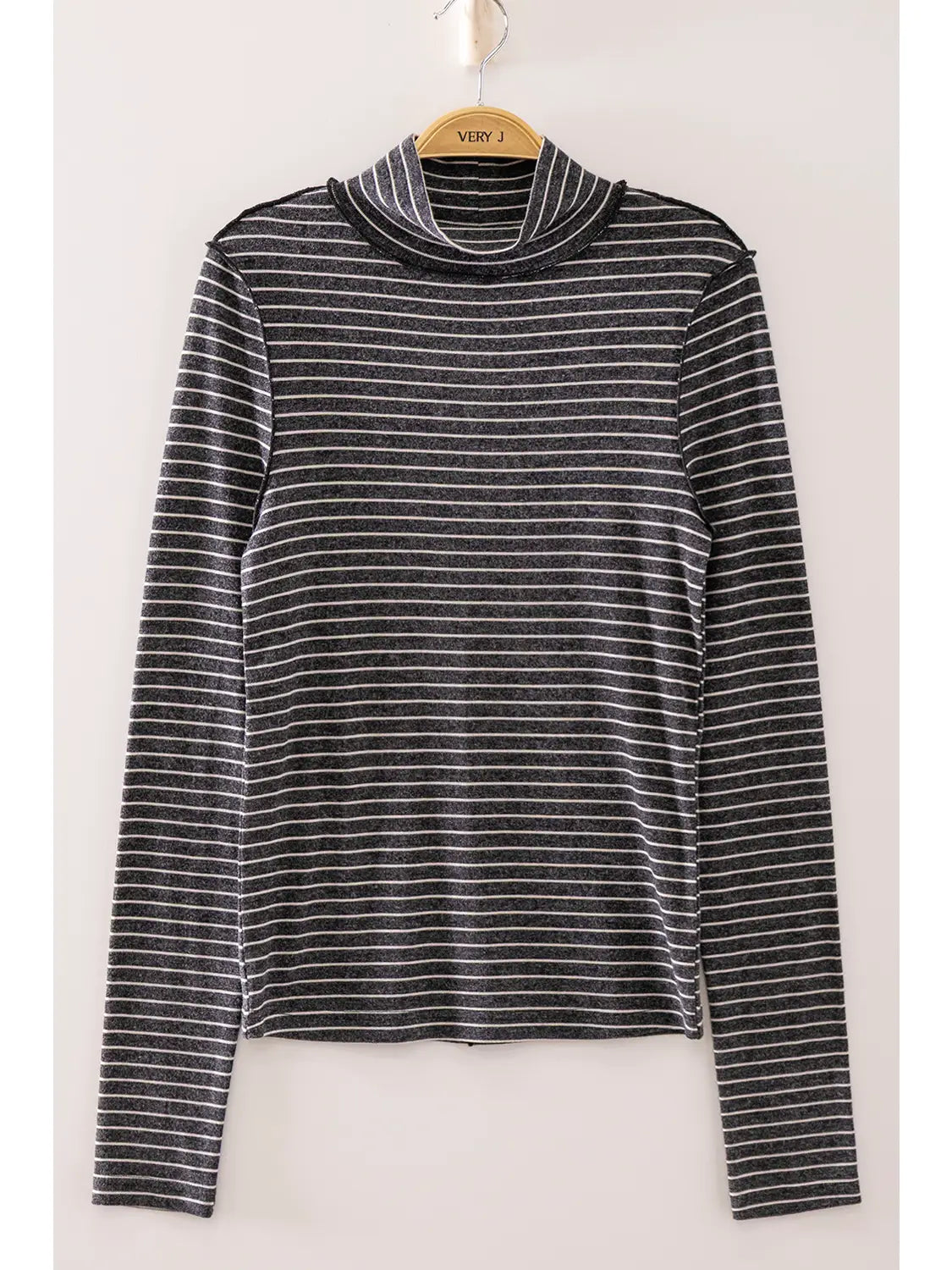 Black White Mock Neck Top