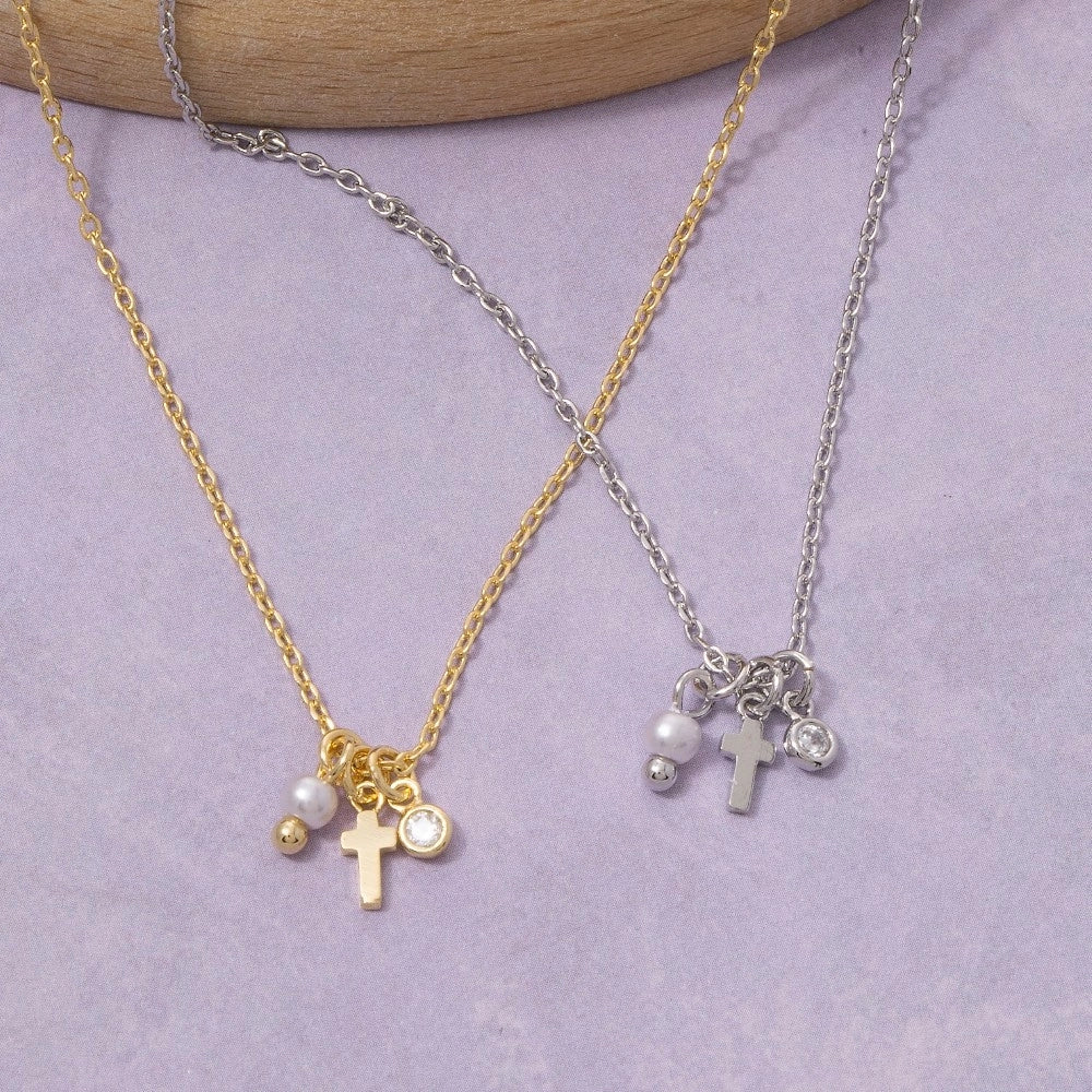 Dainty Silver Cross Necklace