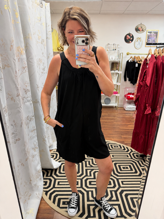 Black Loose Fit Romper