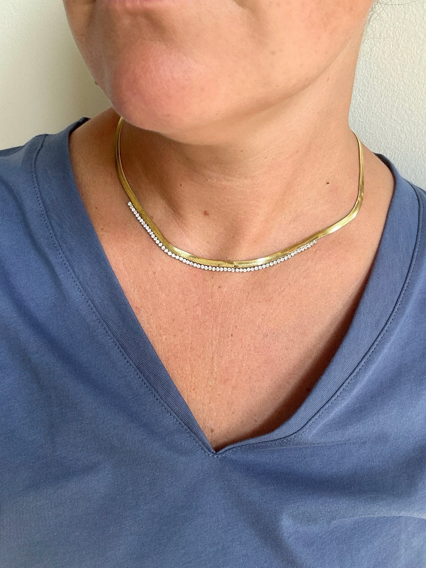 Herringbone Bling Gold