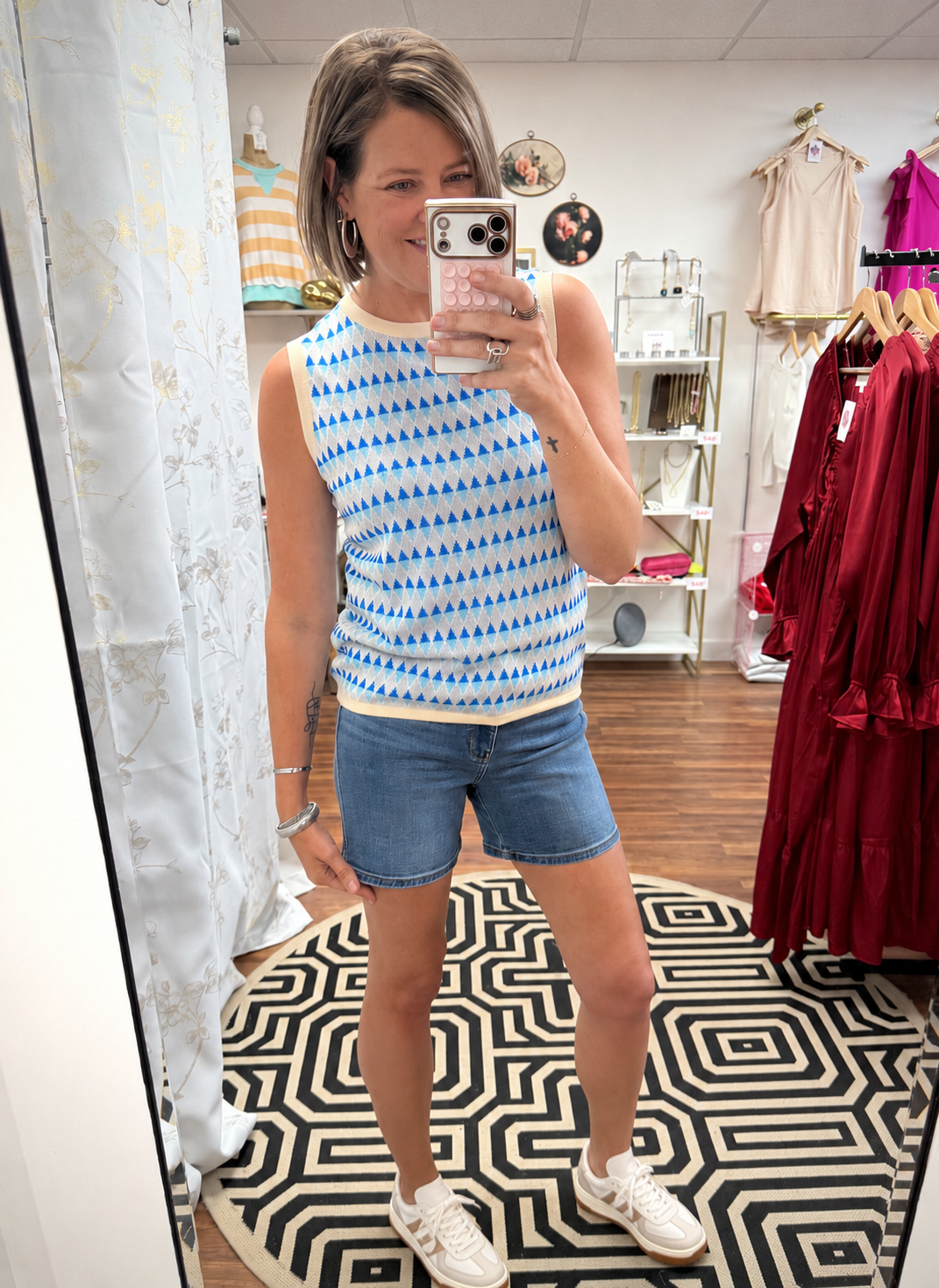 Blue Geo Tank Top