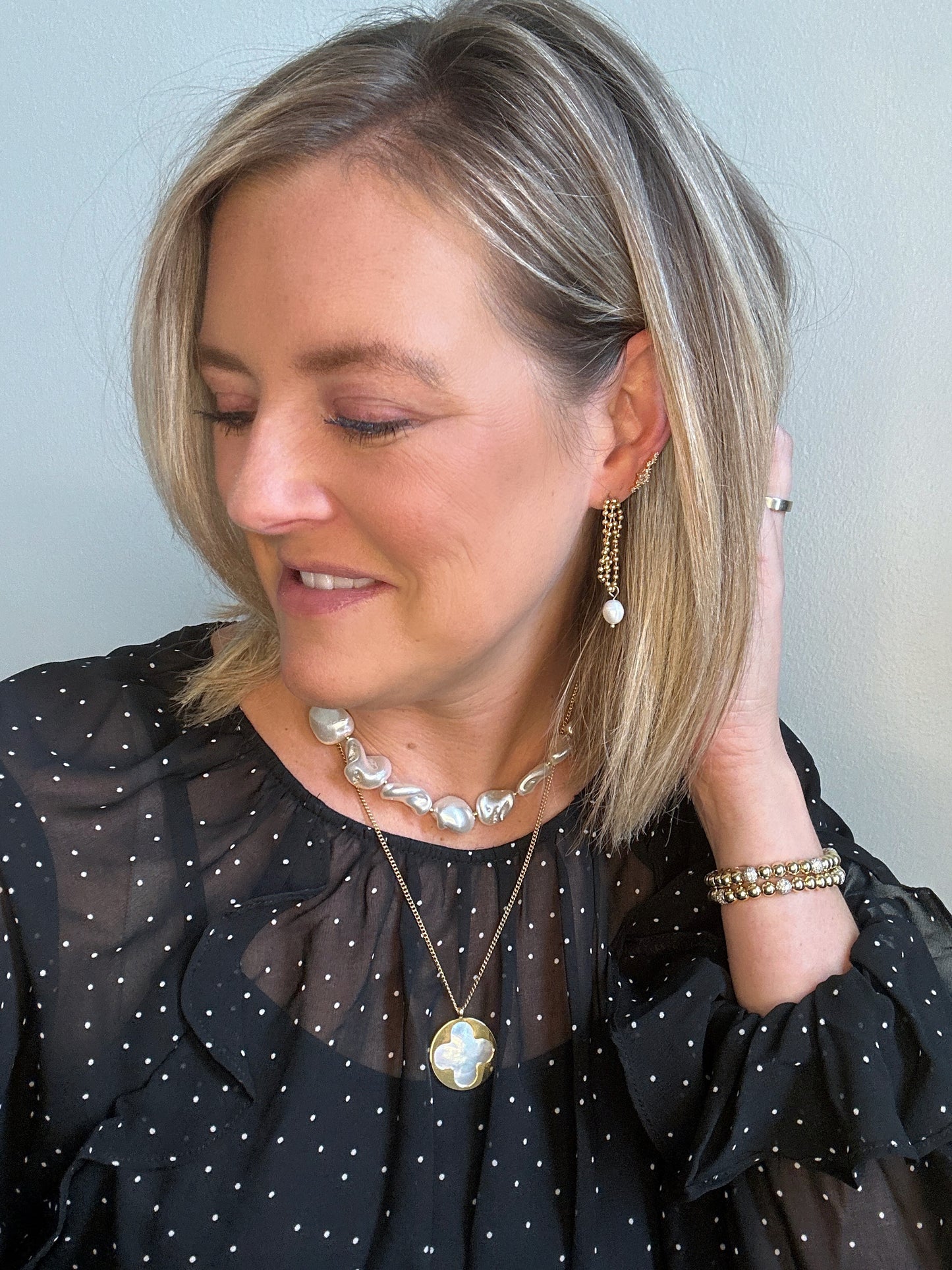 Pearl Chain Earrings