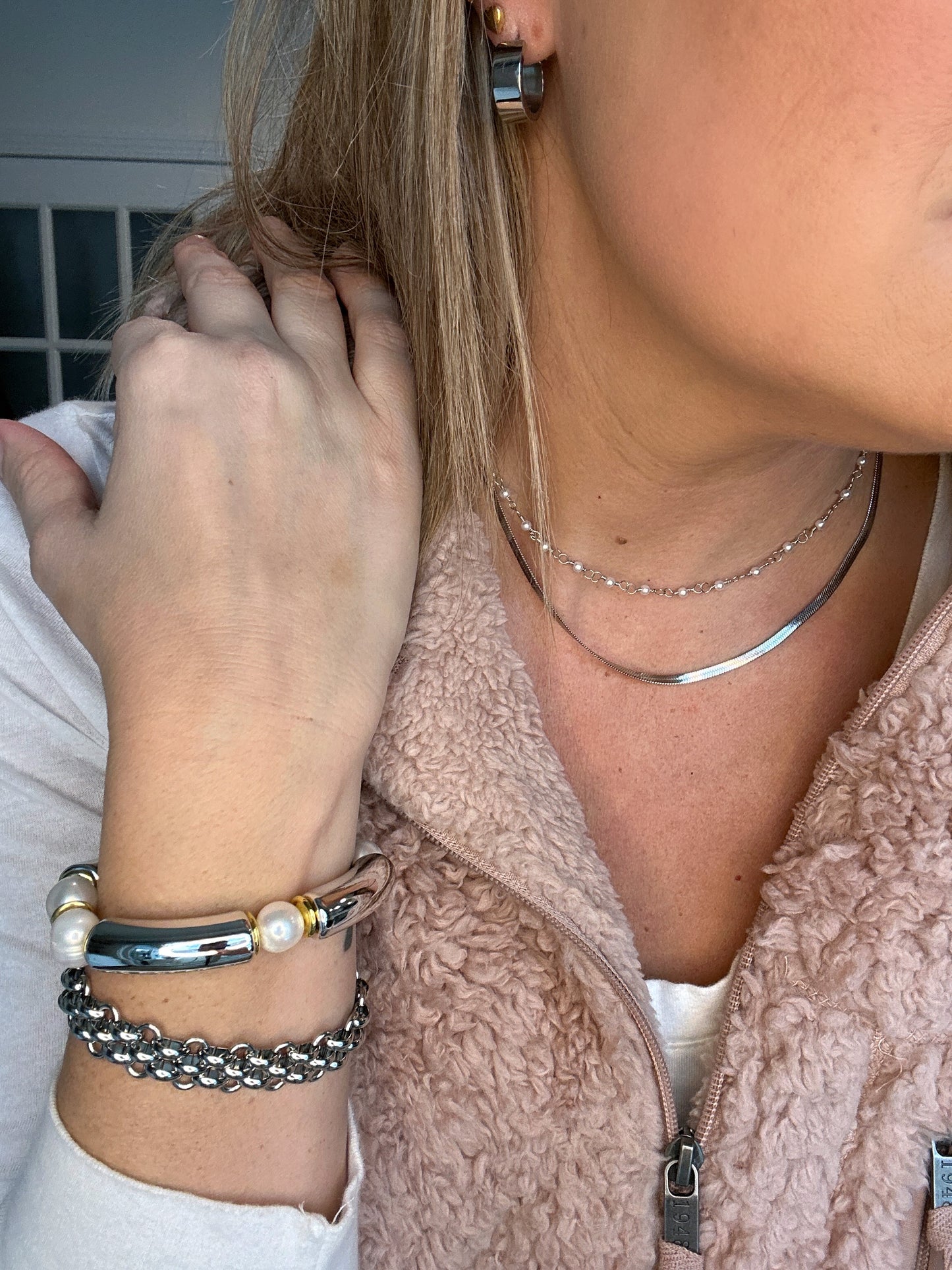 Silver Pearl Bracelet