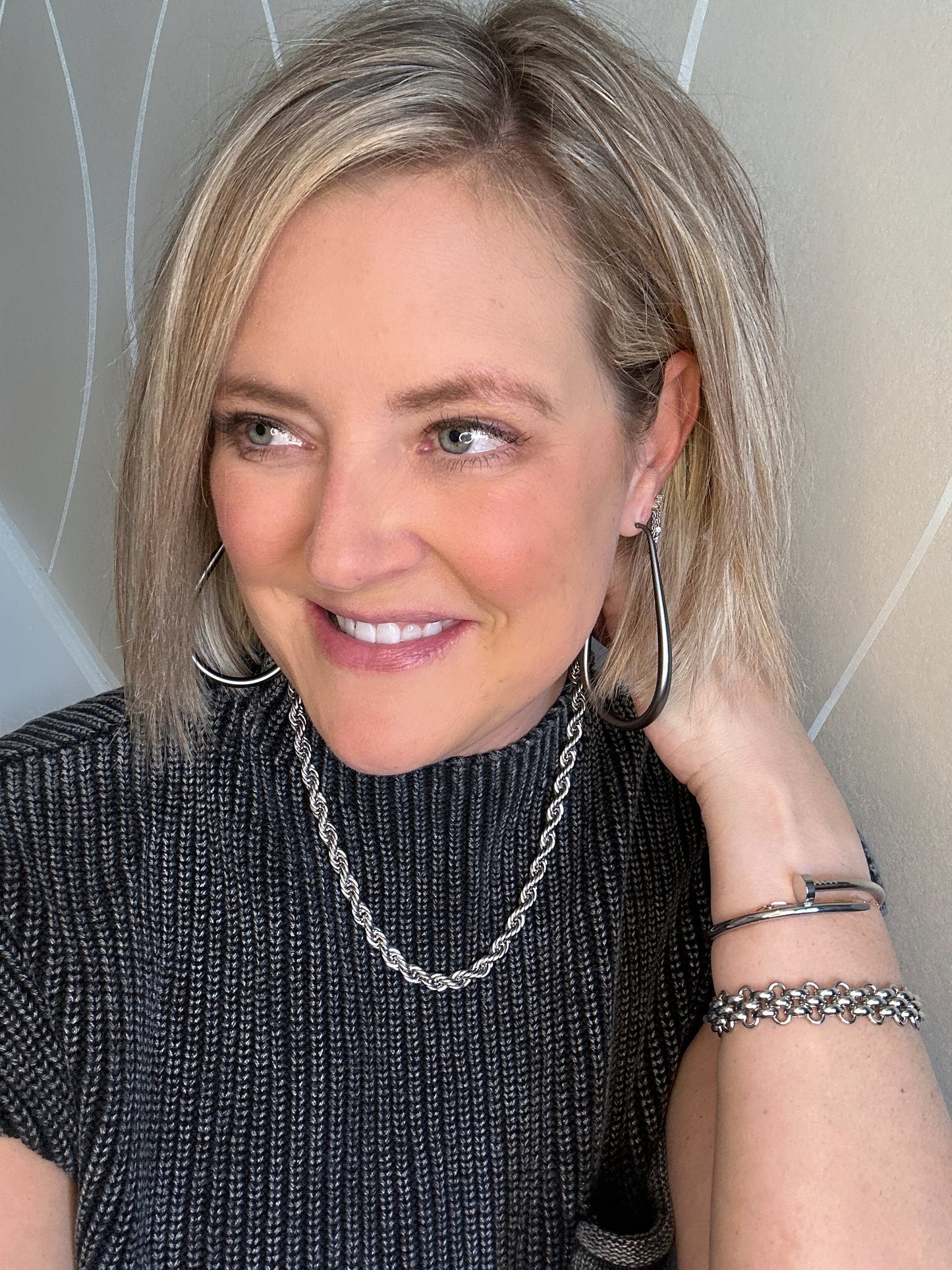 Harlow Gunmetal Matte Hoop