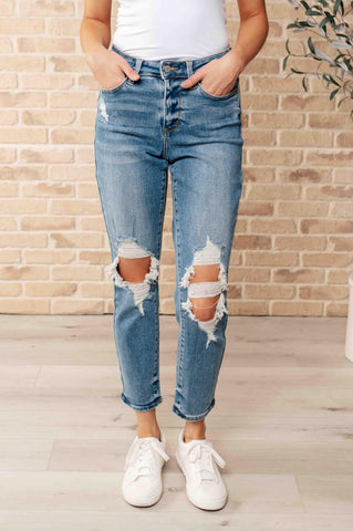 Frankie High Waist Distressed Boyfriend Jeans (FINAL SALE ITEM)