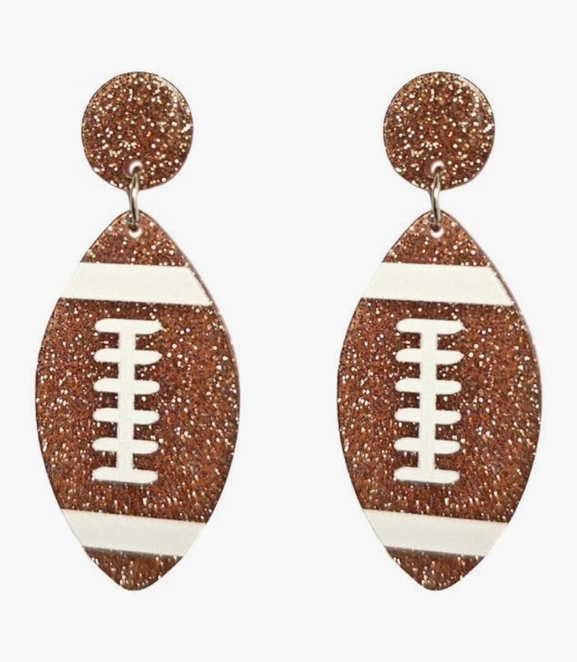 Glitter Acrylic Football Earrings