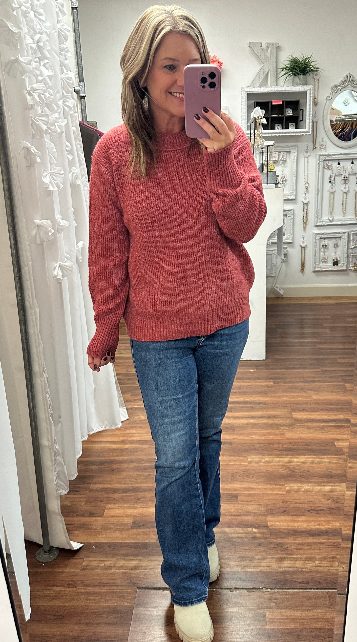 Berry Bliss Ribbed Sweater FINAL SALE ITEM