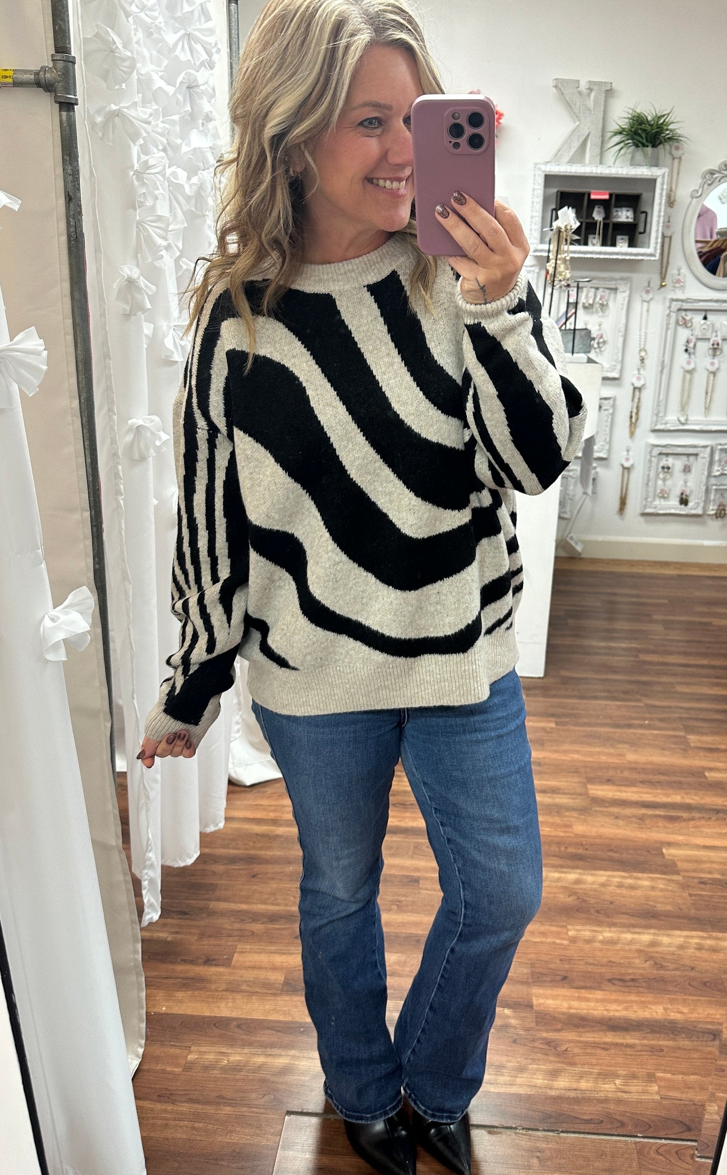 Zebra Stripe Sweater