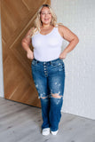 Gabriella Mid Rise Distressed Button Fly Flare (ONLINE EXCLUSIVE)