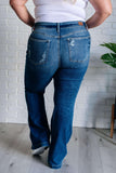 Gabriella Mid Rise Distressed Button Fly Flare (ONLINE EXCLUSIVE)