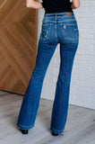 Gabriella Mid Rise Distressed Button Fly Flare (ONLINE EXCLUSIVE)