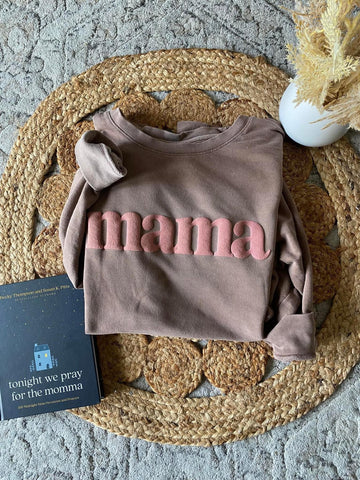 Mama Puff Print Sweatshirt in Cocoa