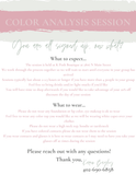 May 19th @ 6pm Color Analysis Session