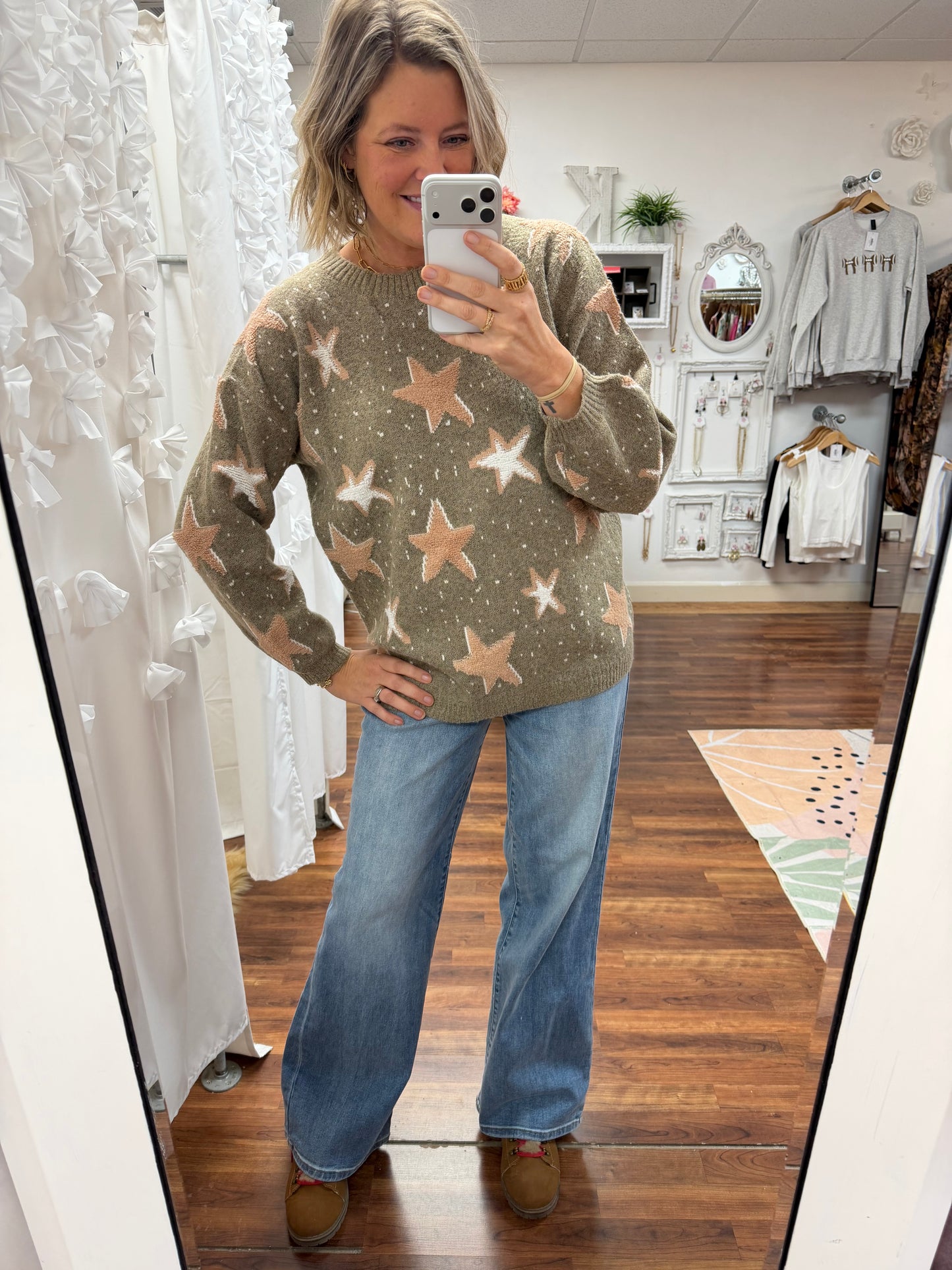 Texture Star Sweater