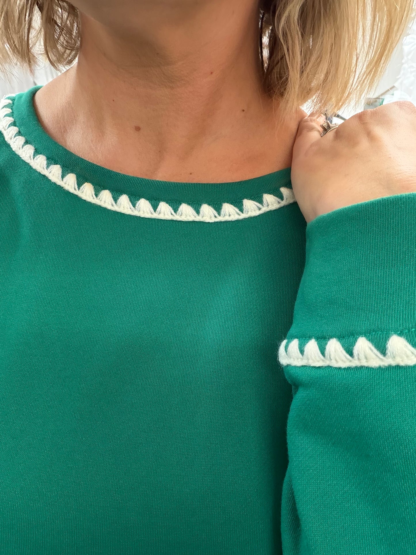Green Stitched Sweatshirt