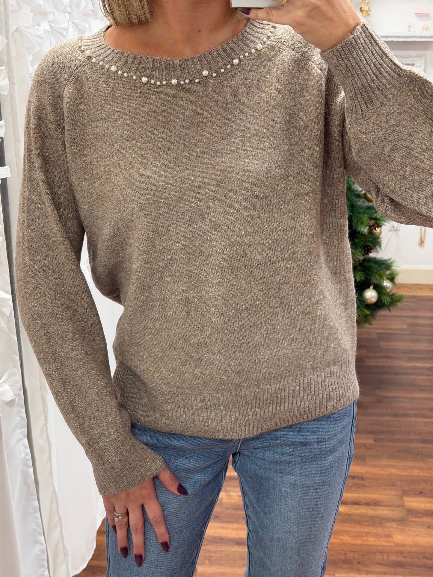 Pearl Neck Sweater FINAL SALE ITEM