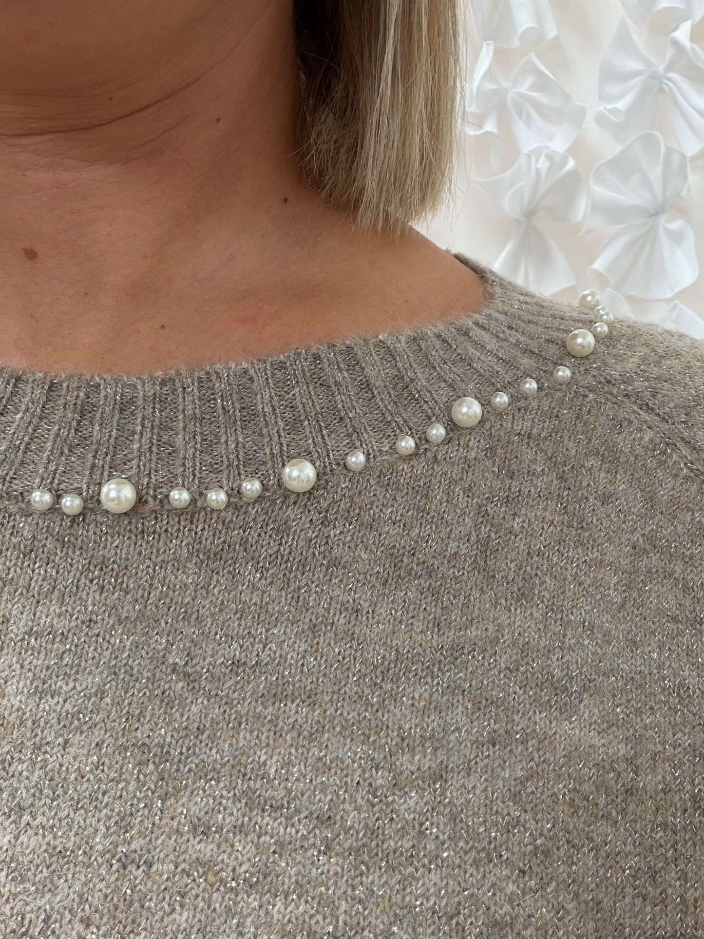 Pearl Neck Sweater FINAL SALE ITEM