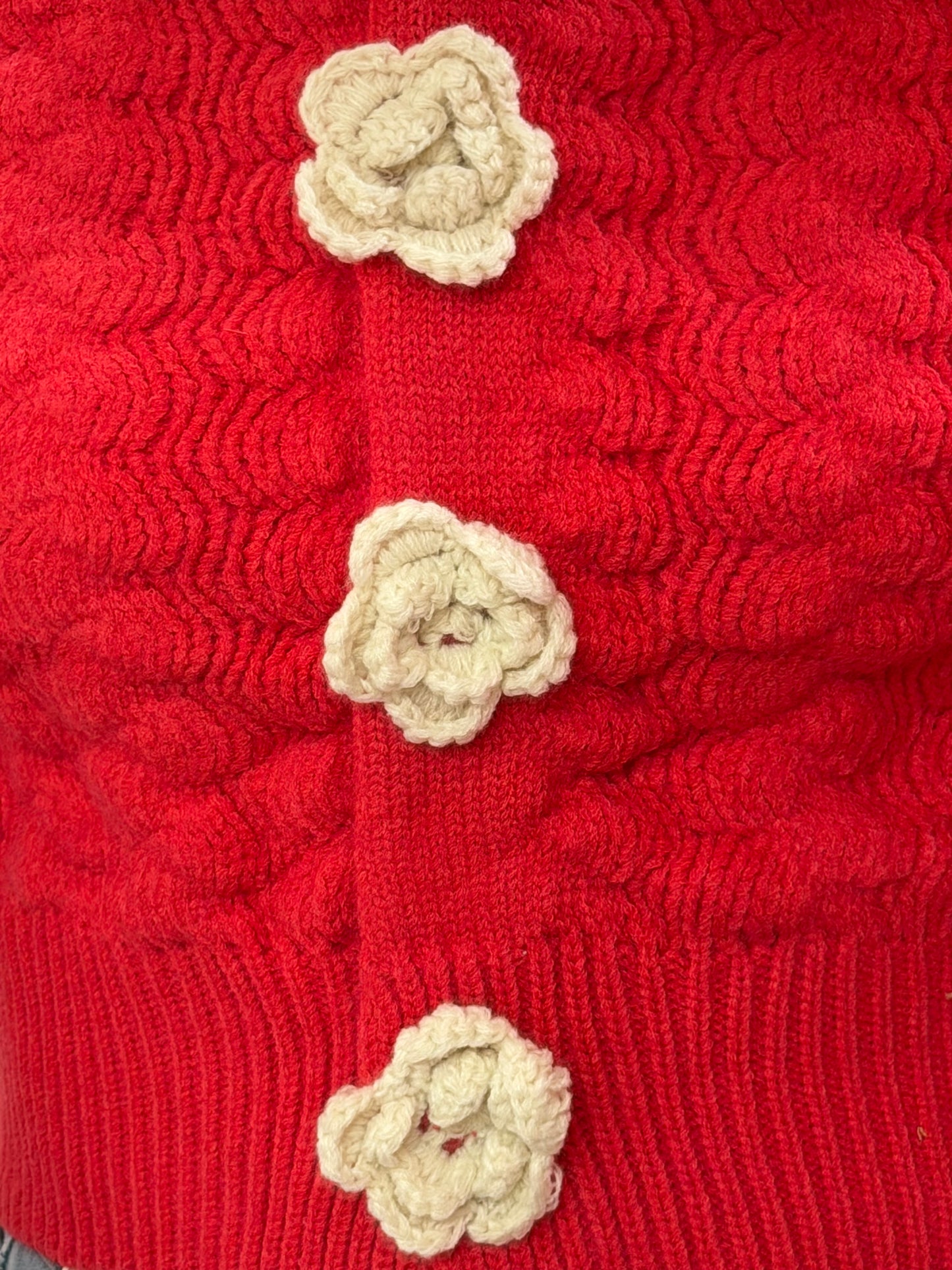 Flower Button Sweater