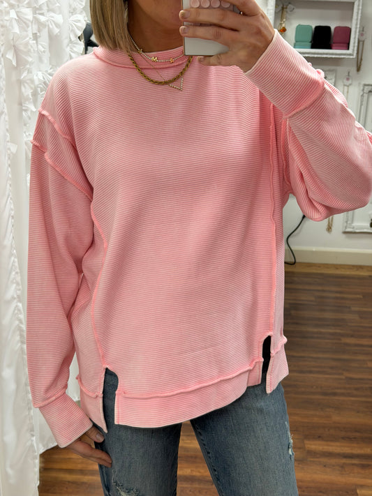 Pink Acid Wash Pullover