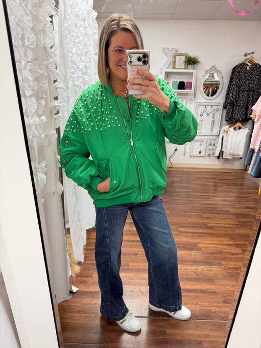 Rhinestone Bomber Jacket