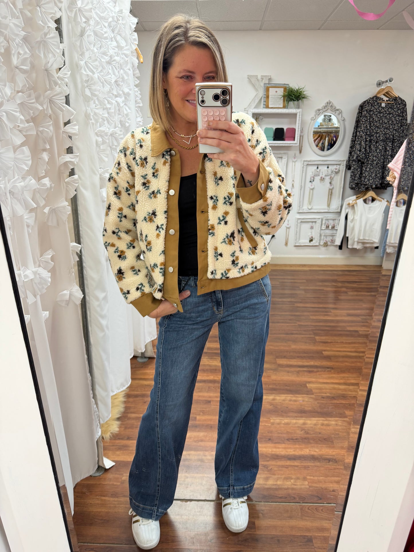 Flower Button Down Jacket