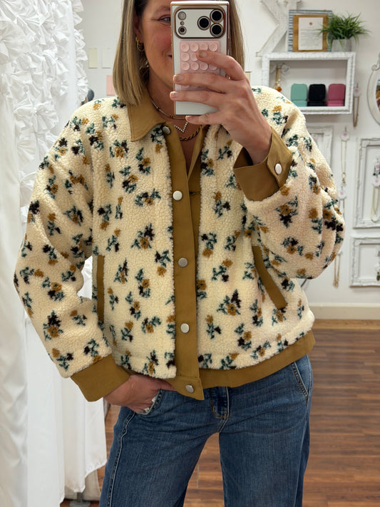 Flower Button Down Jacket