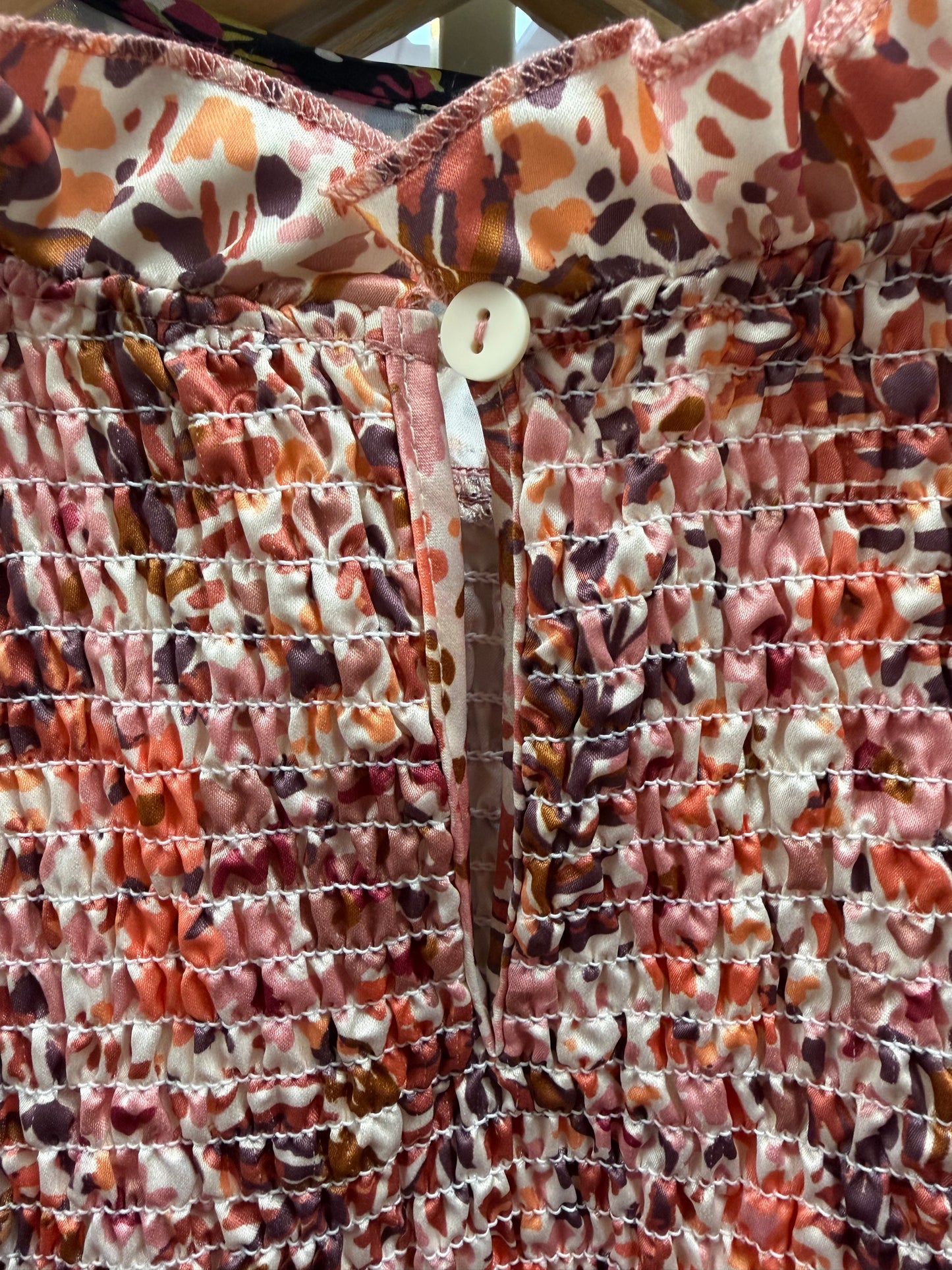 Midi Satin Tiered Floral Dress