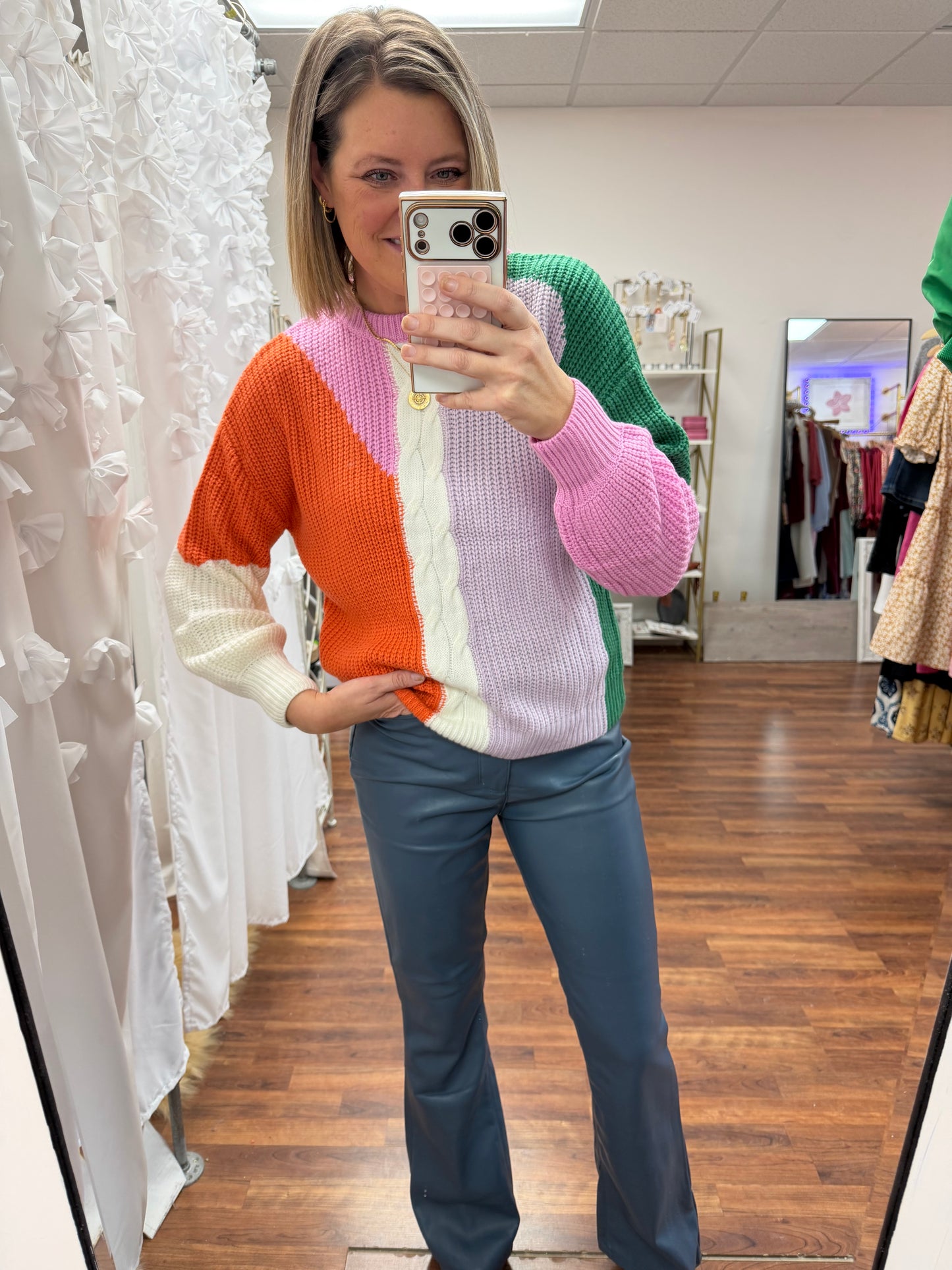 Blue Faux Leather HW Judy Blue