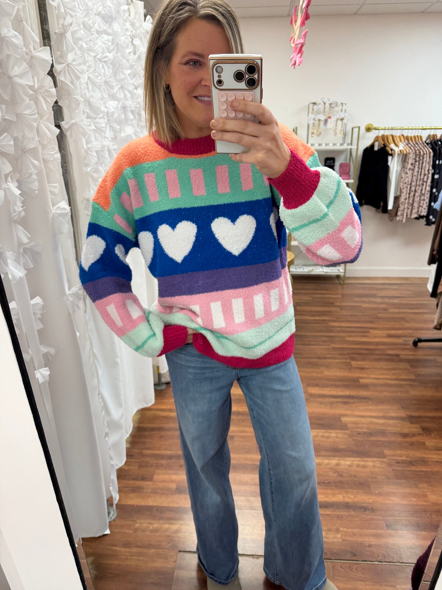 Fuzzy Heart Sweater
