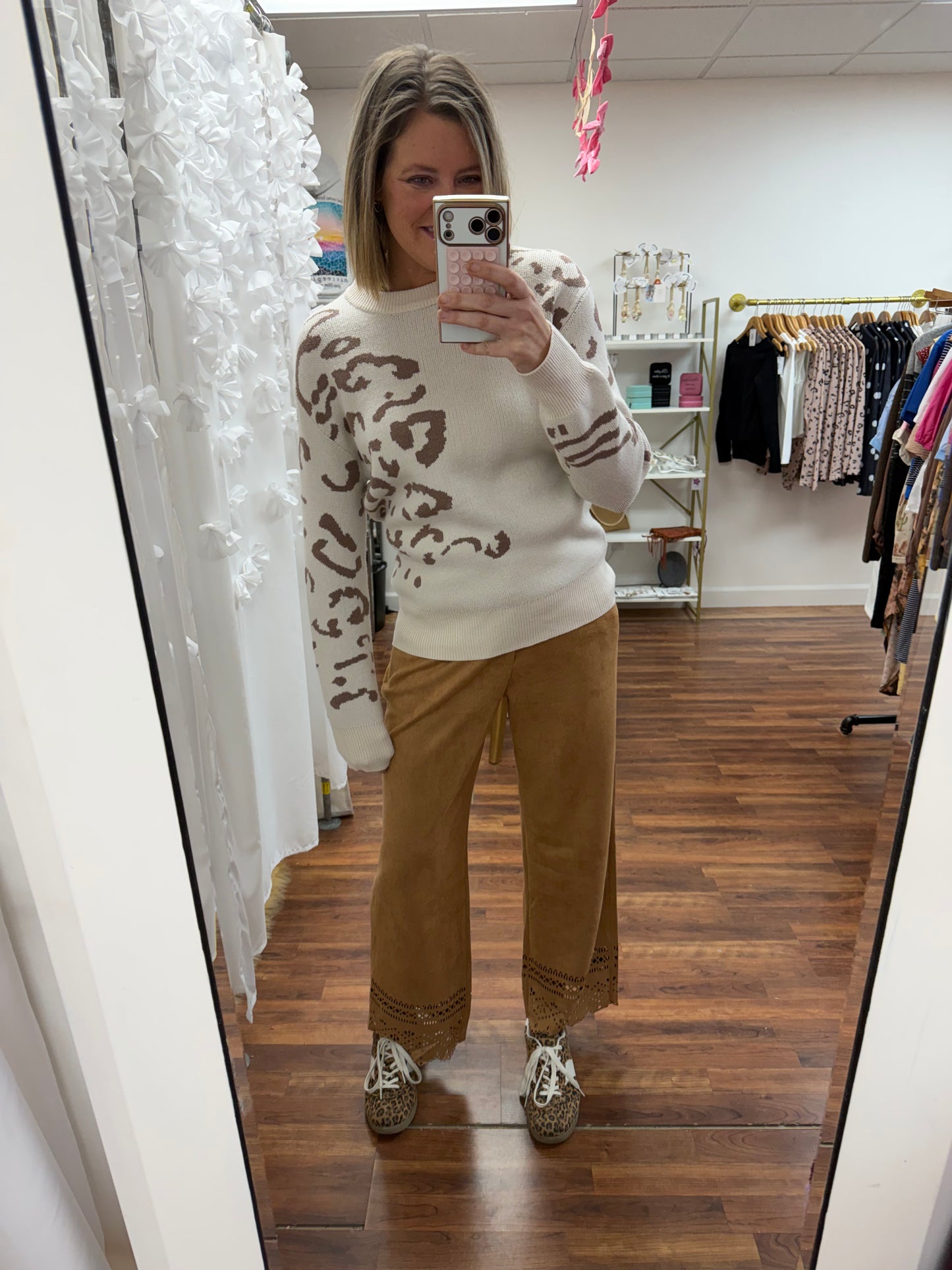 Cream Leopard Sweater