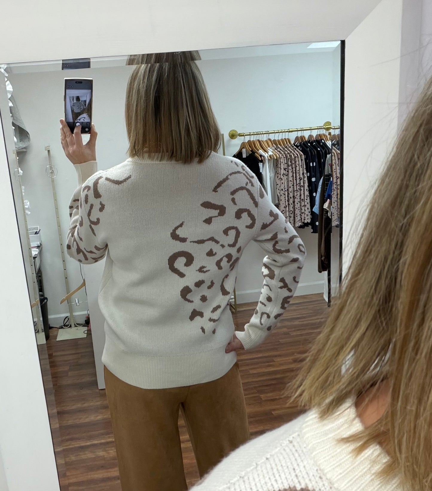 Cream Leopard Sweater