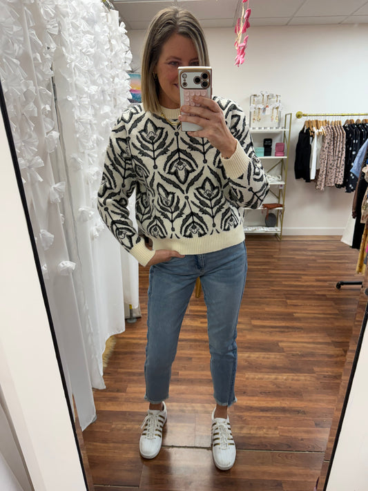 Black Floral Sweater