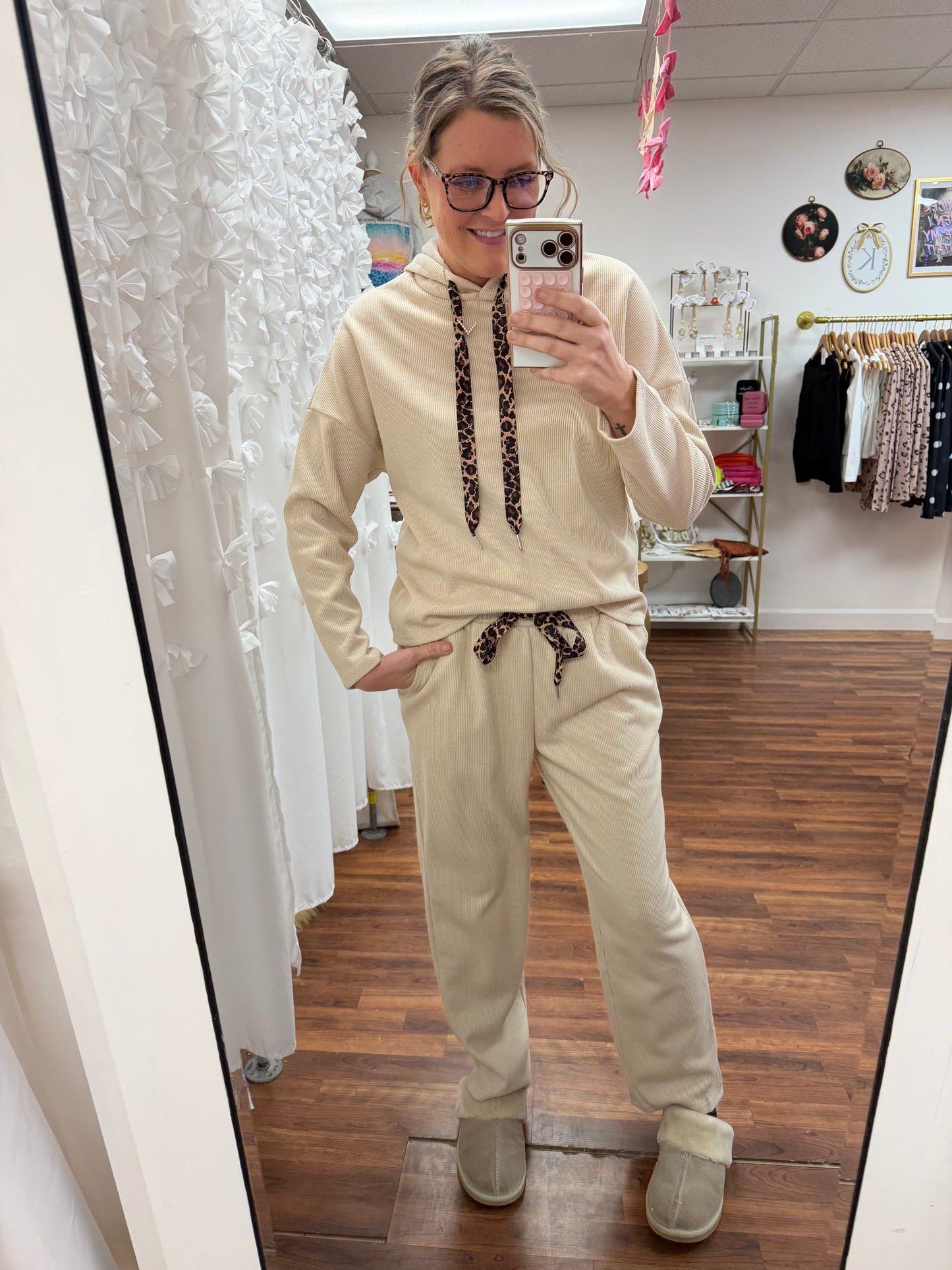 Leopard Draw String Lounge Set