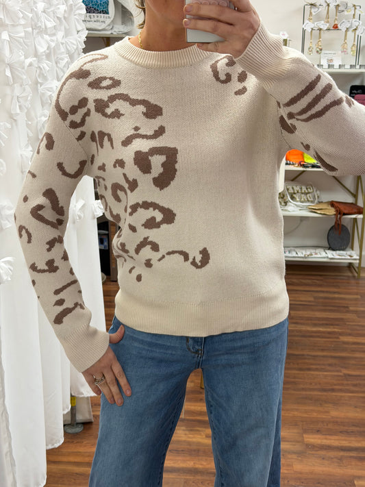 Cream Leopard Sweater
