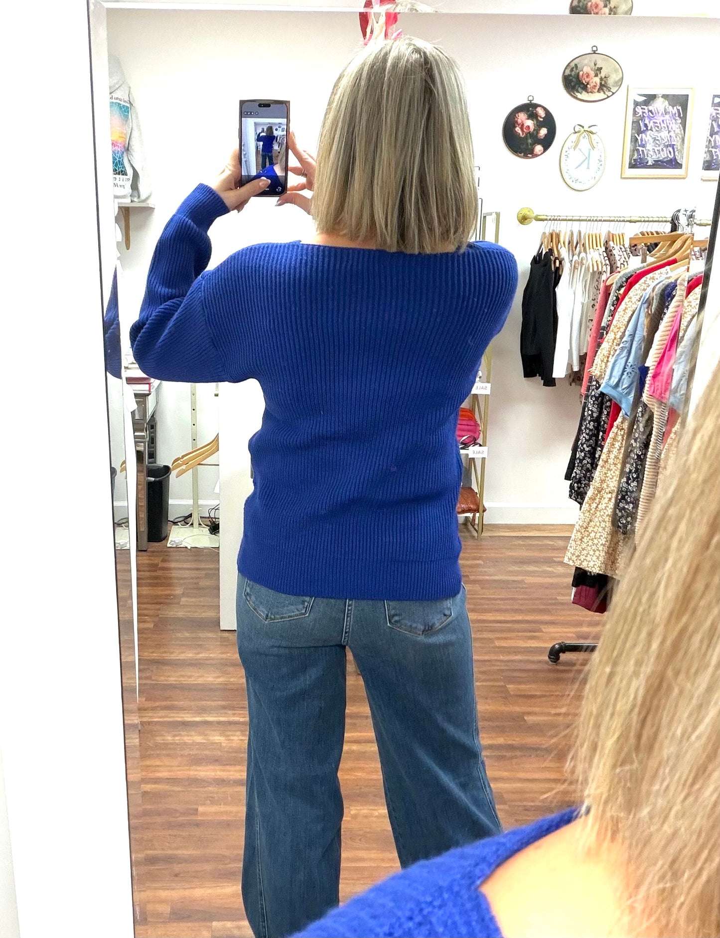 Crossover Sweater Blue