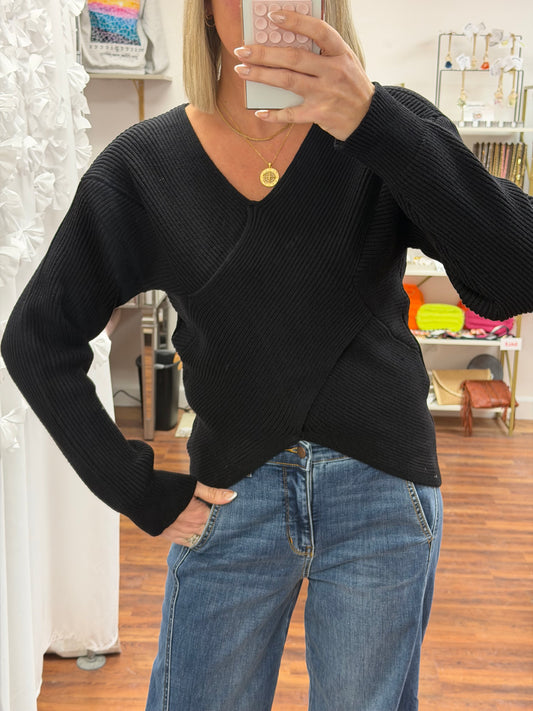 Crossover Sweater Black