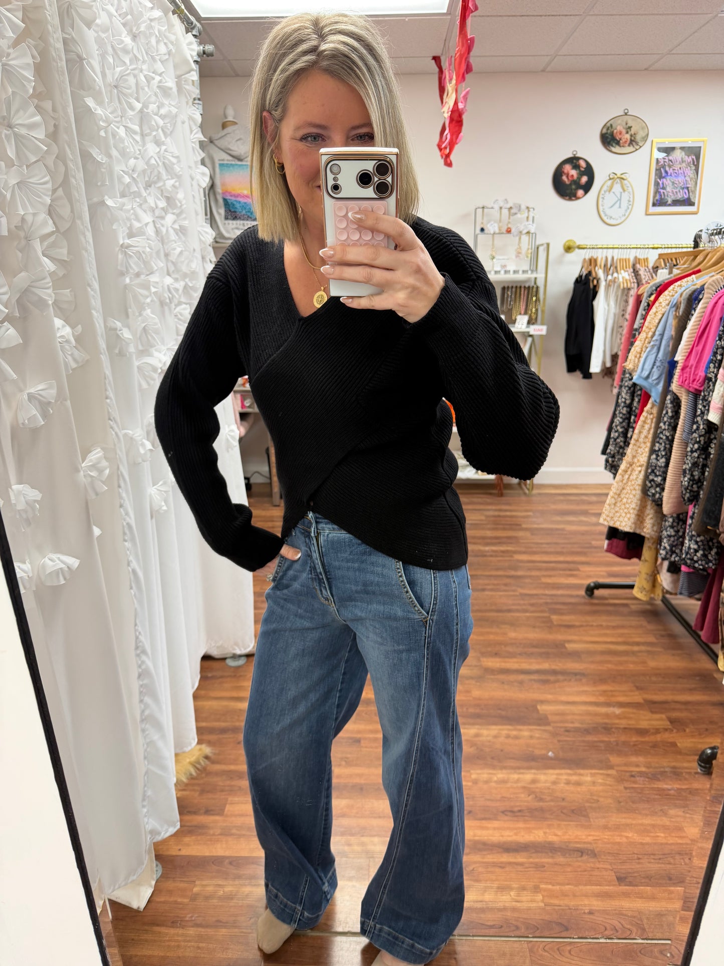 Crossover Sweater Black