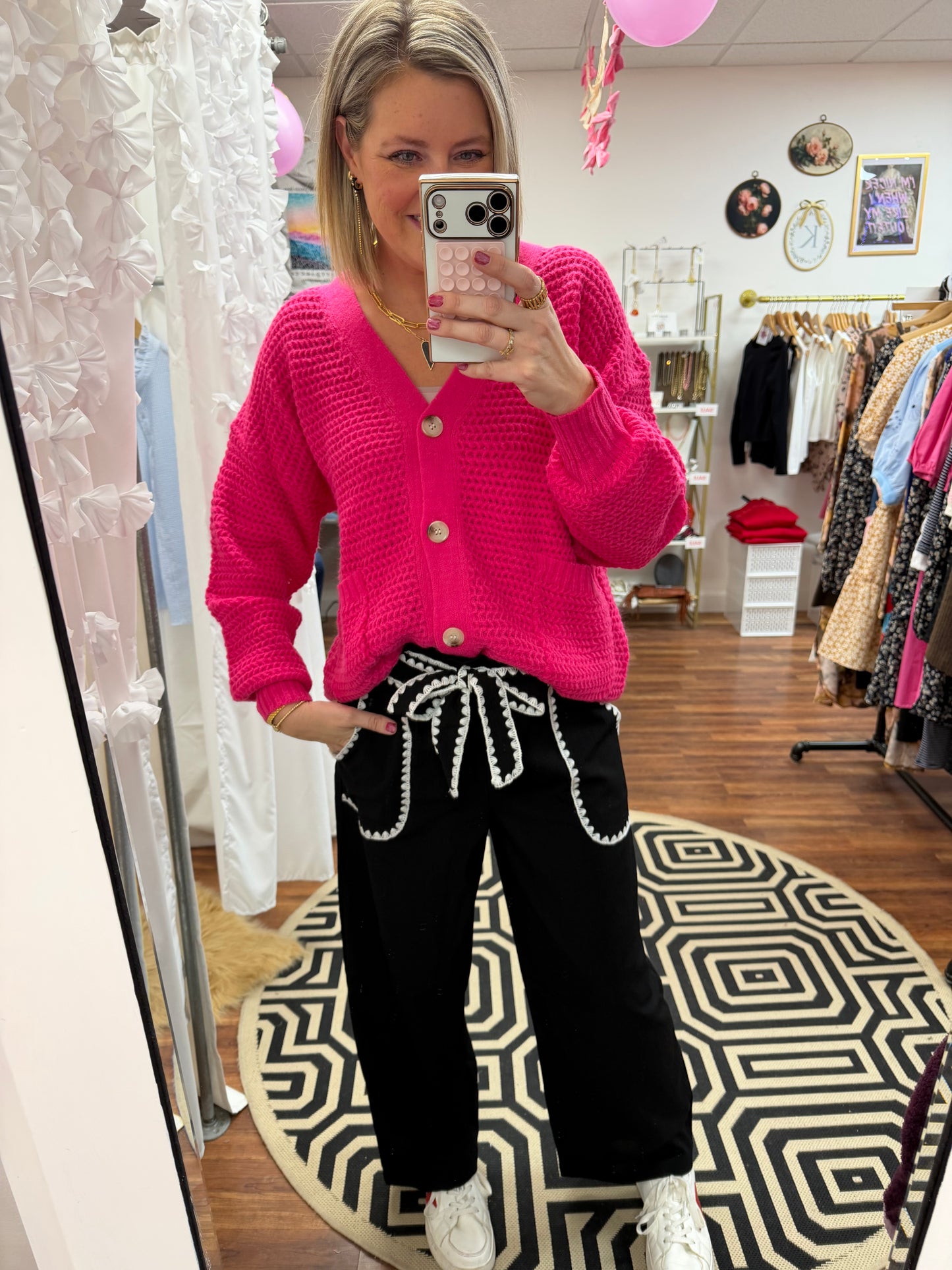 Pink Knit Cardigan