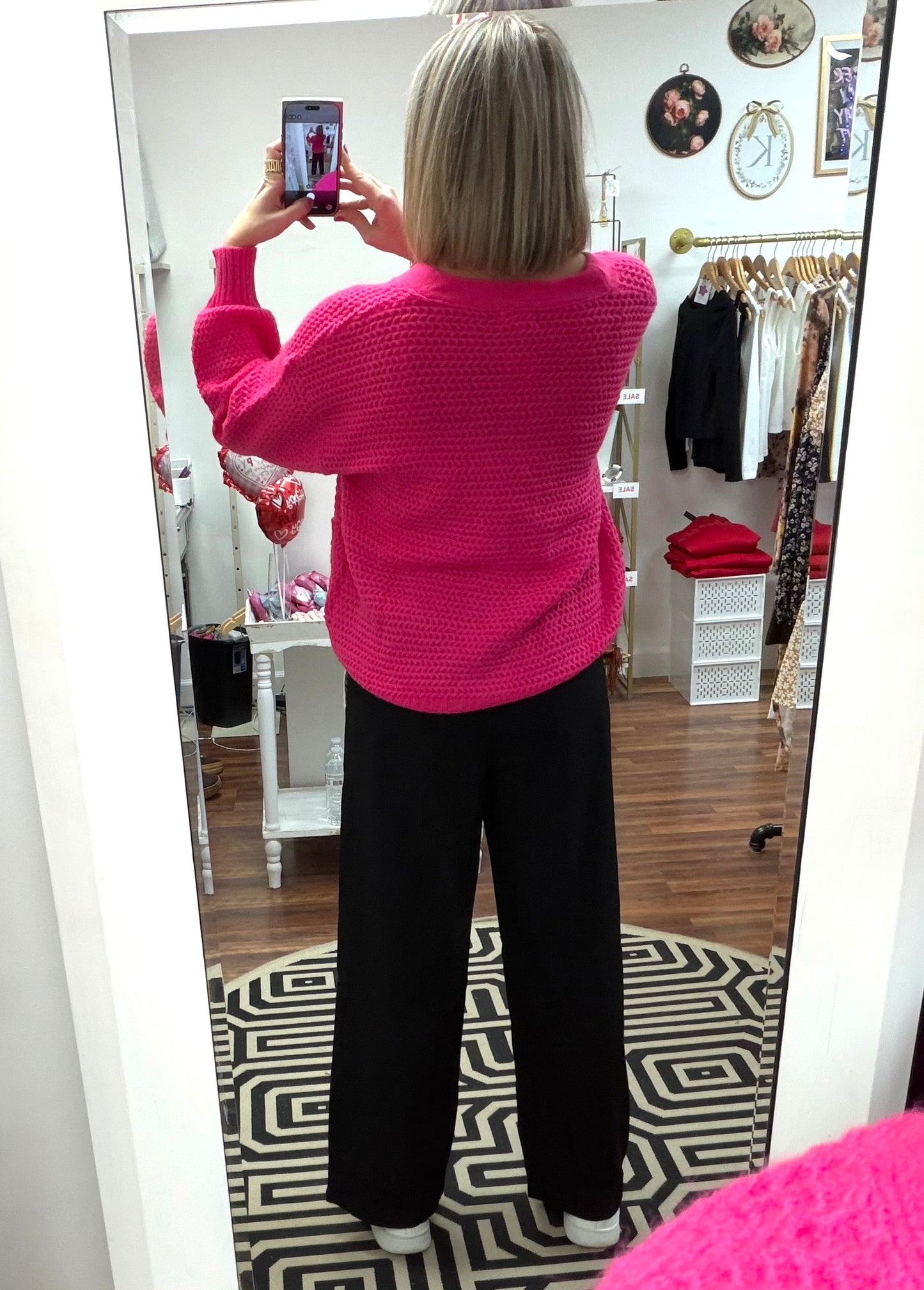 Pink Knit Cardigan