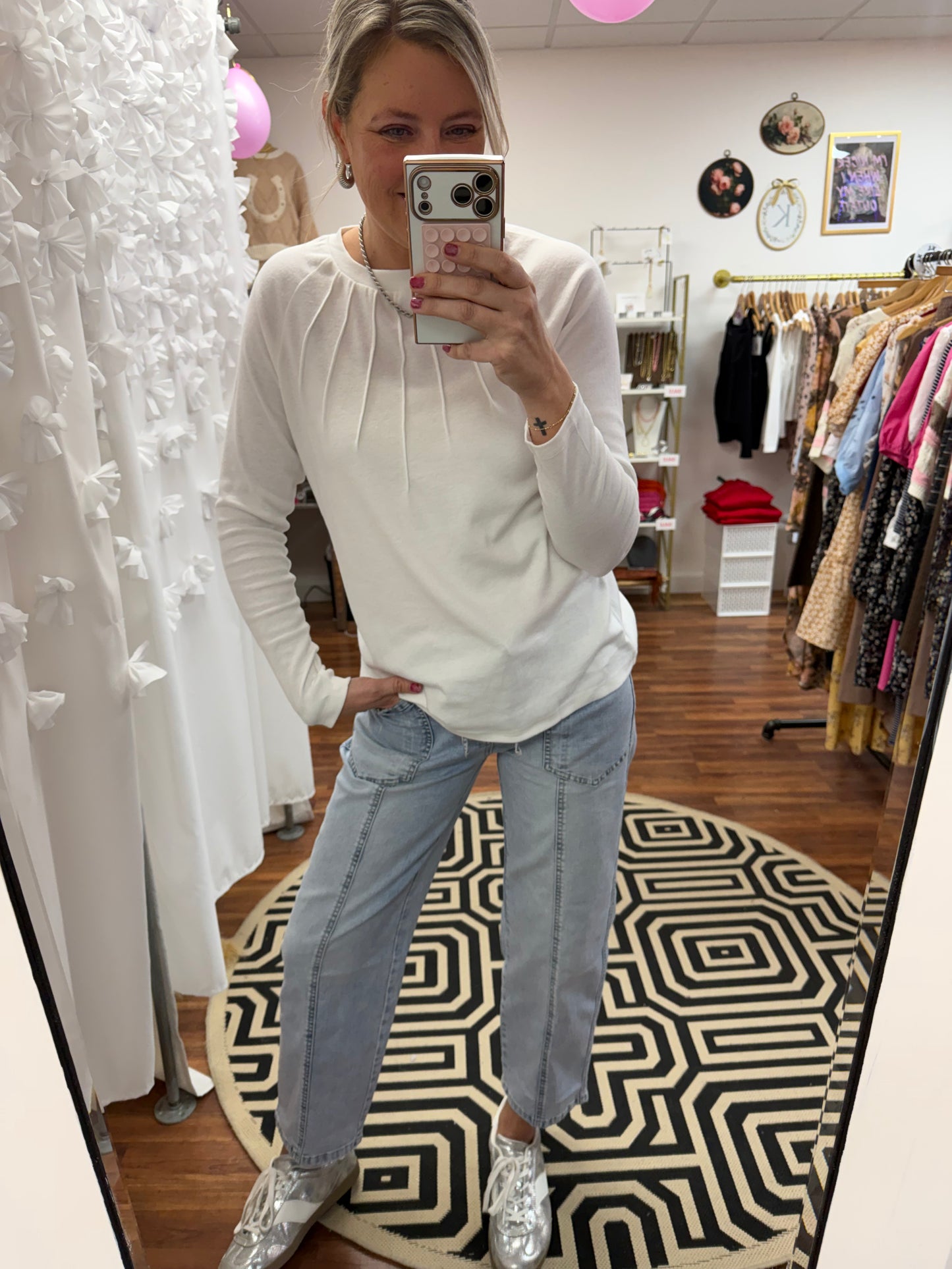 Seam Detail Cream Top