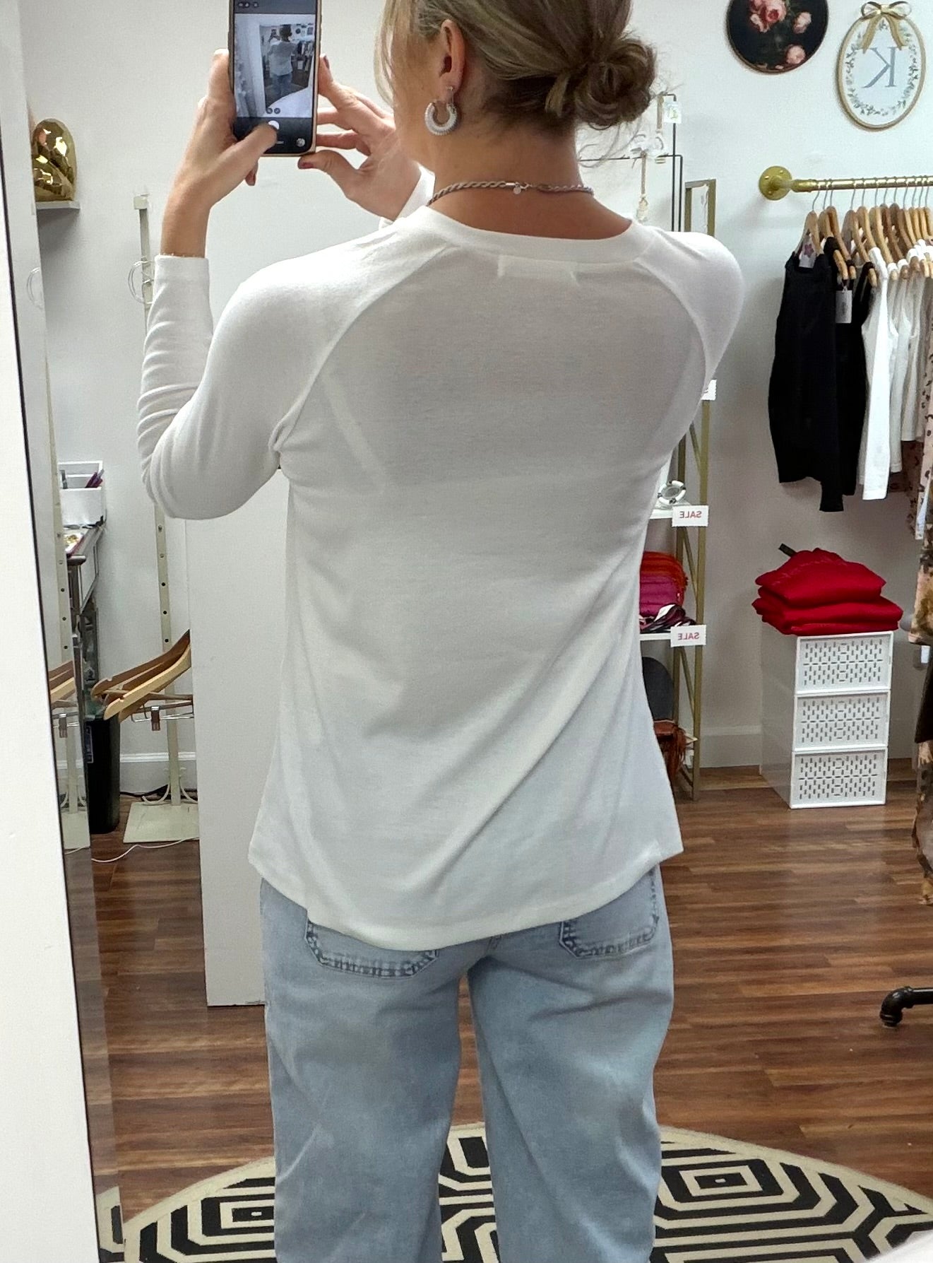 Seam Detail Cream Top