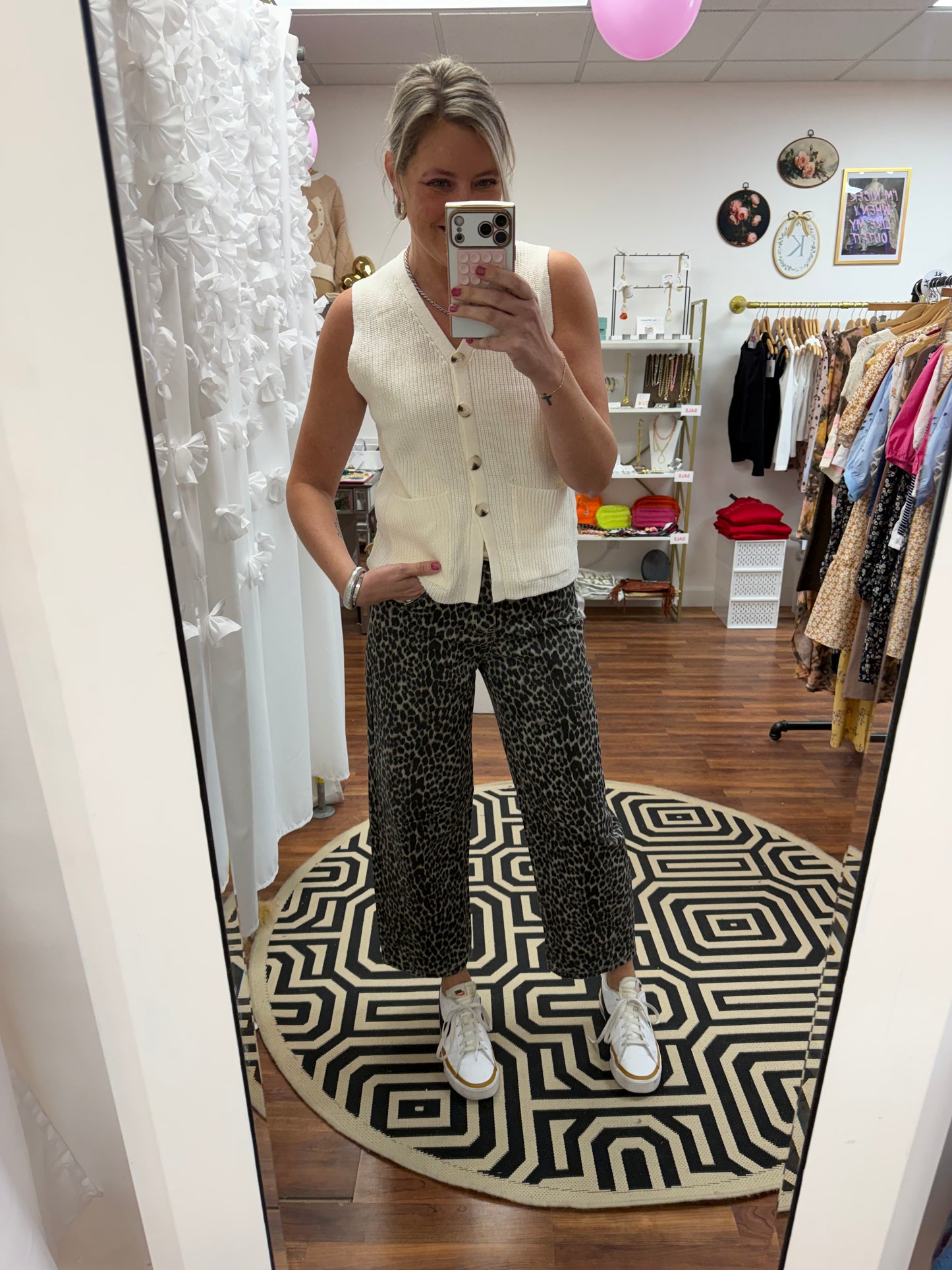 Leopard Barrel Jeans