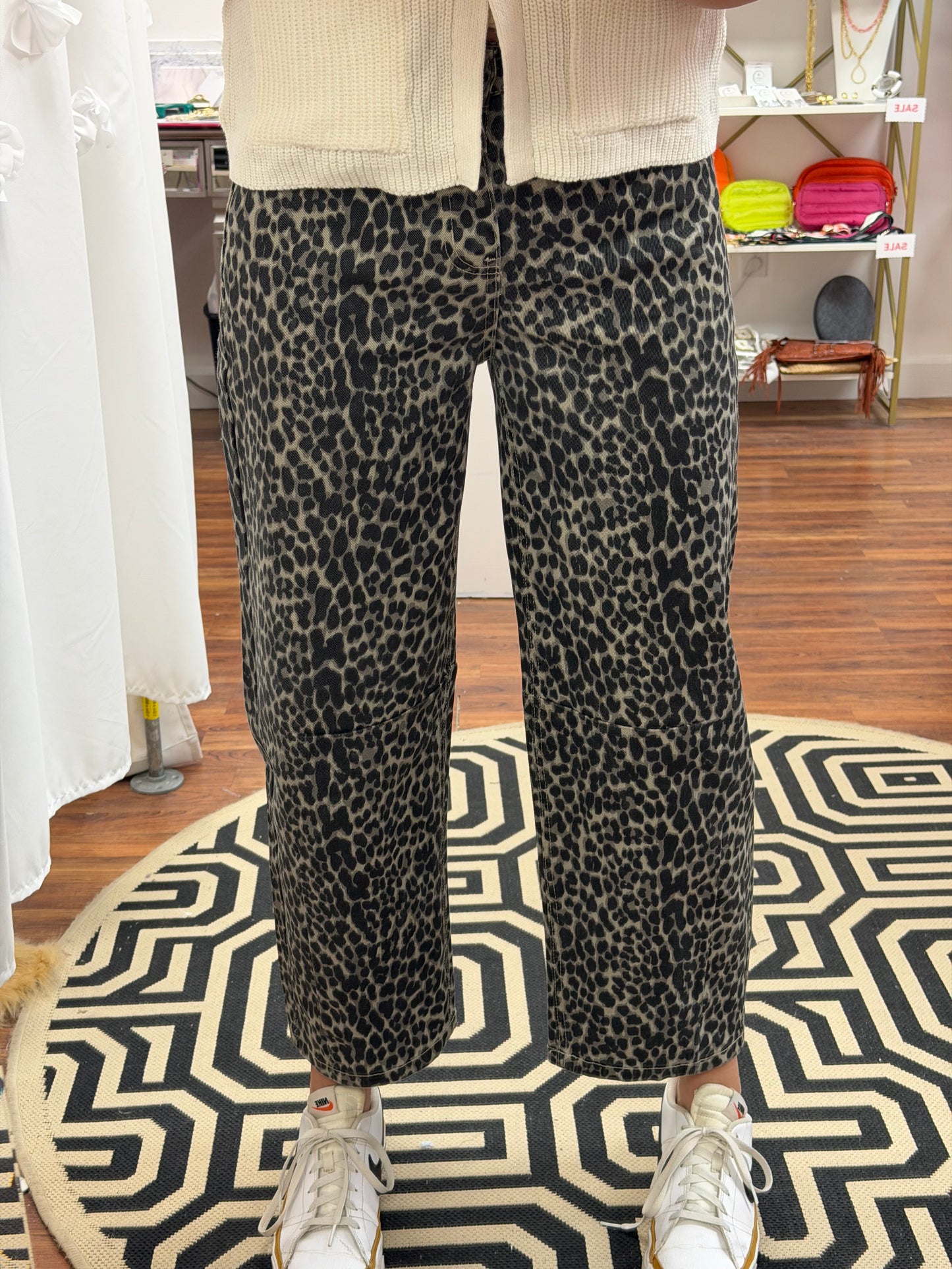 Leopard Barrel Jeans