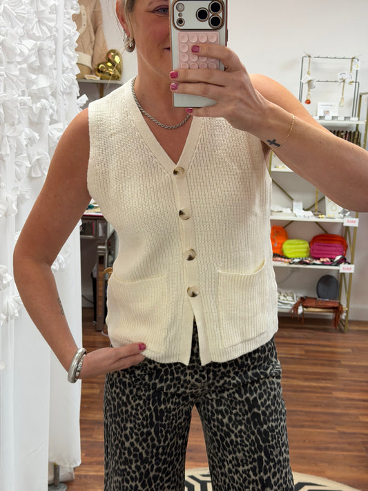 Button Down Knit Vest
