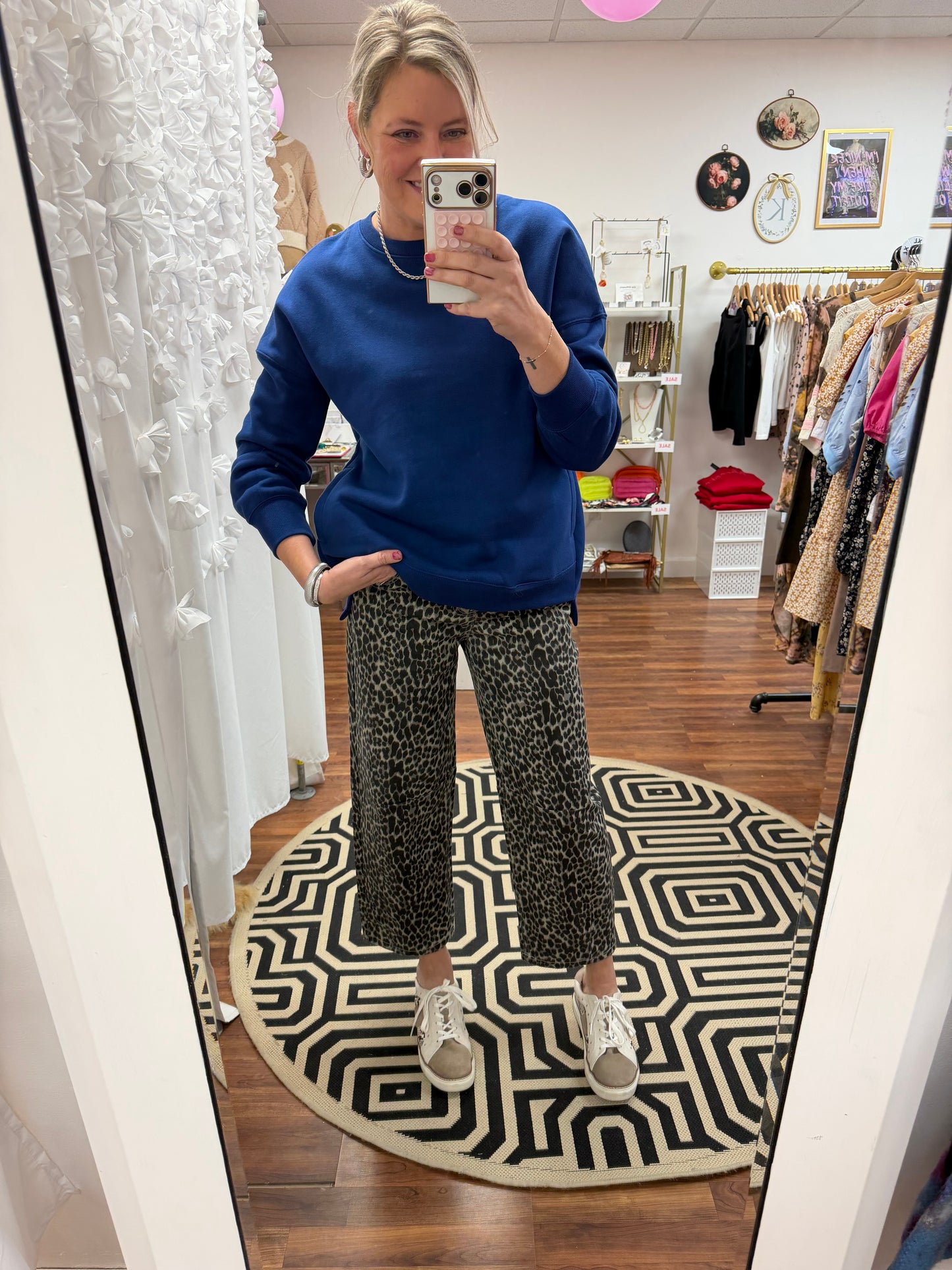 Leopard Barrel Jeans