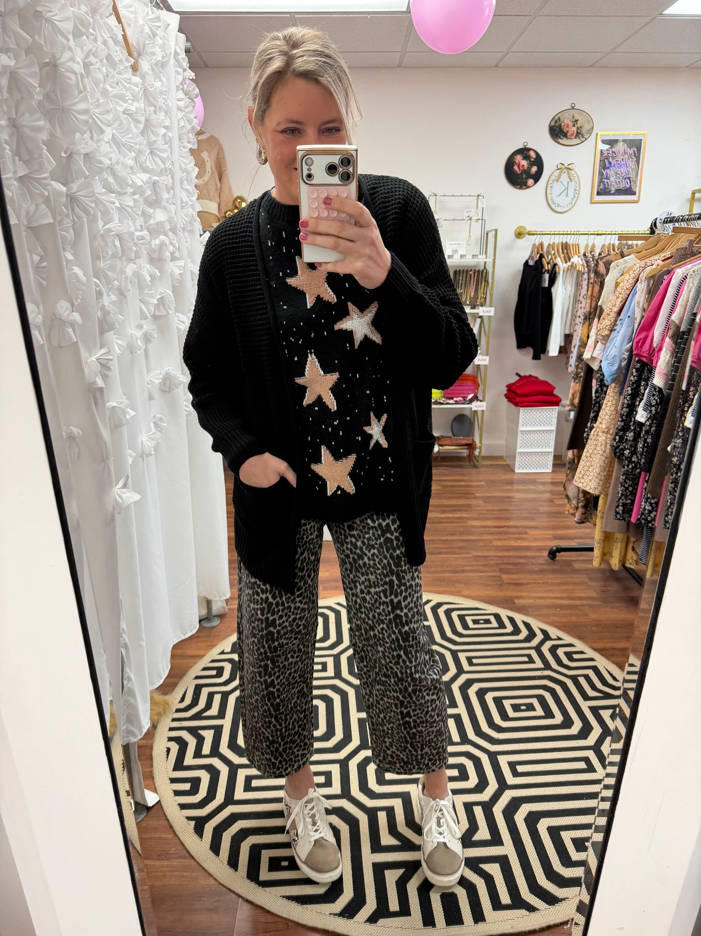 Leopard Barrel Jeans