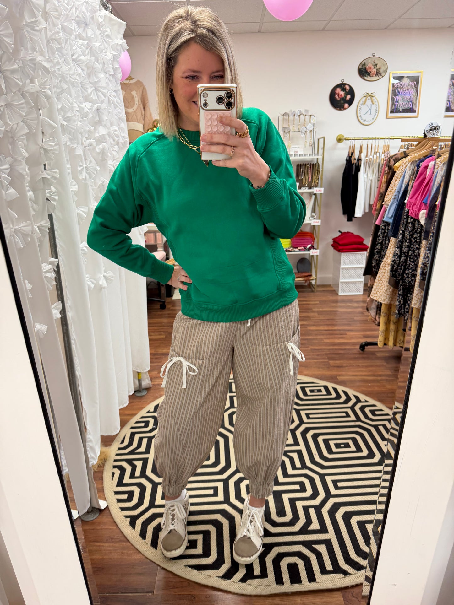 Brown Stripe Seersucker Pants