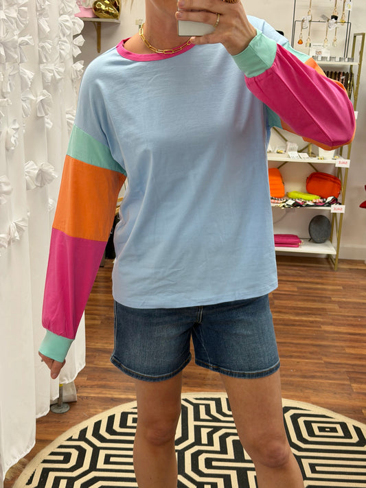 Colorblock Long Sleeve Top