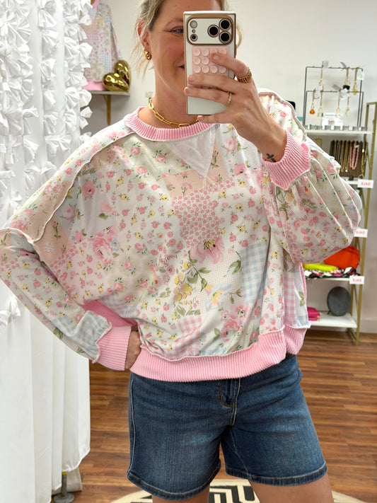 Floral Patchwork Top