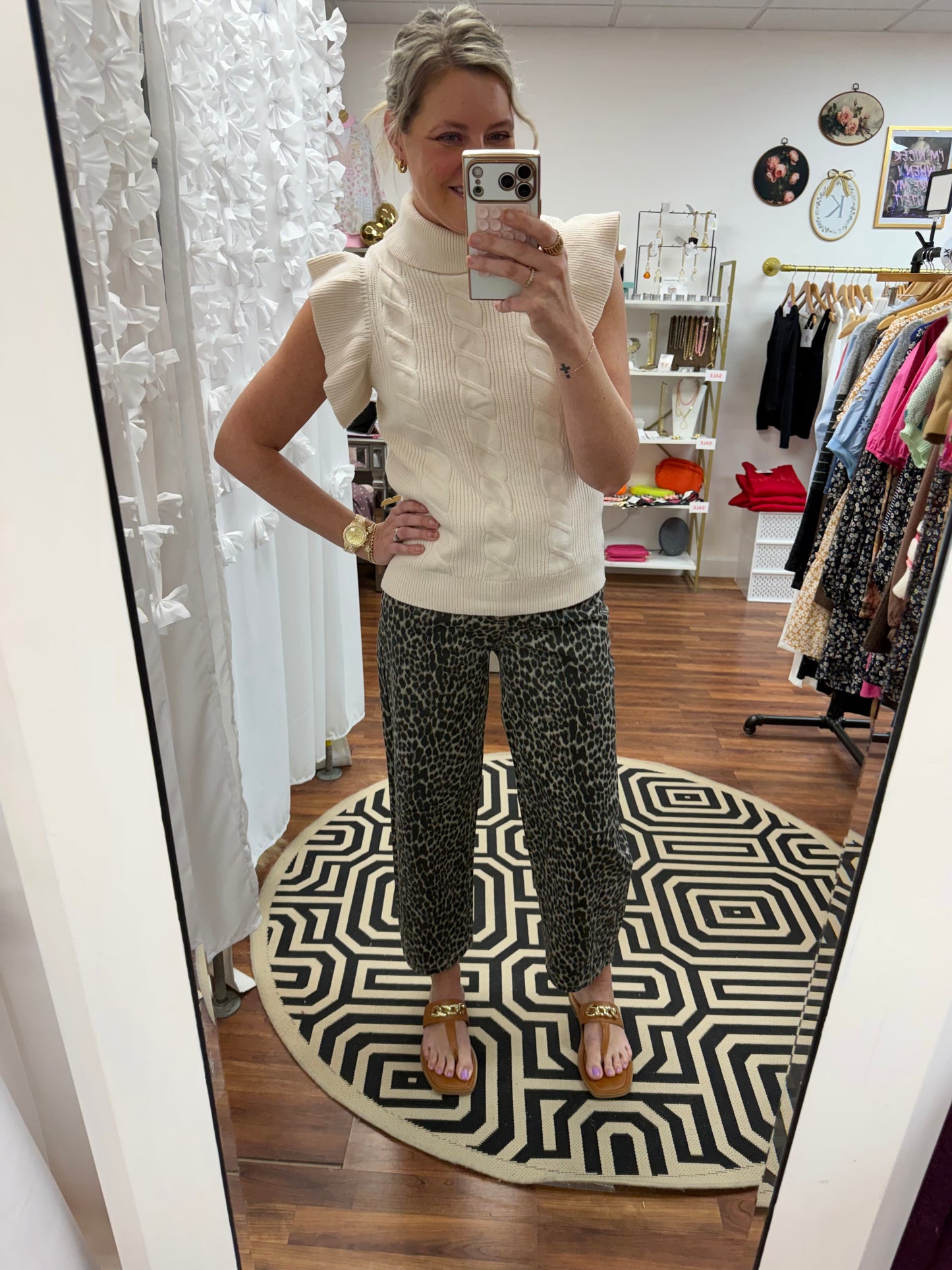 Cable Knit Ruffle Sleeve